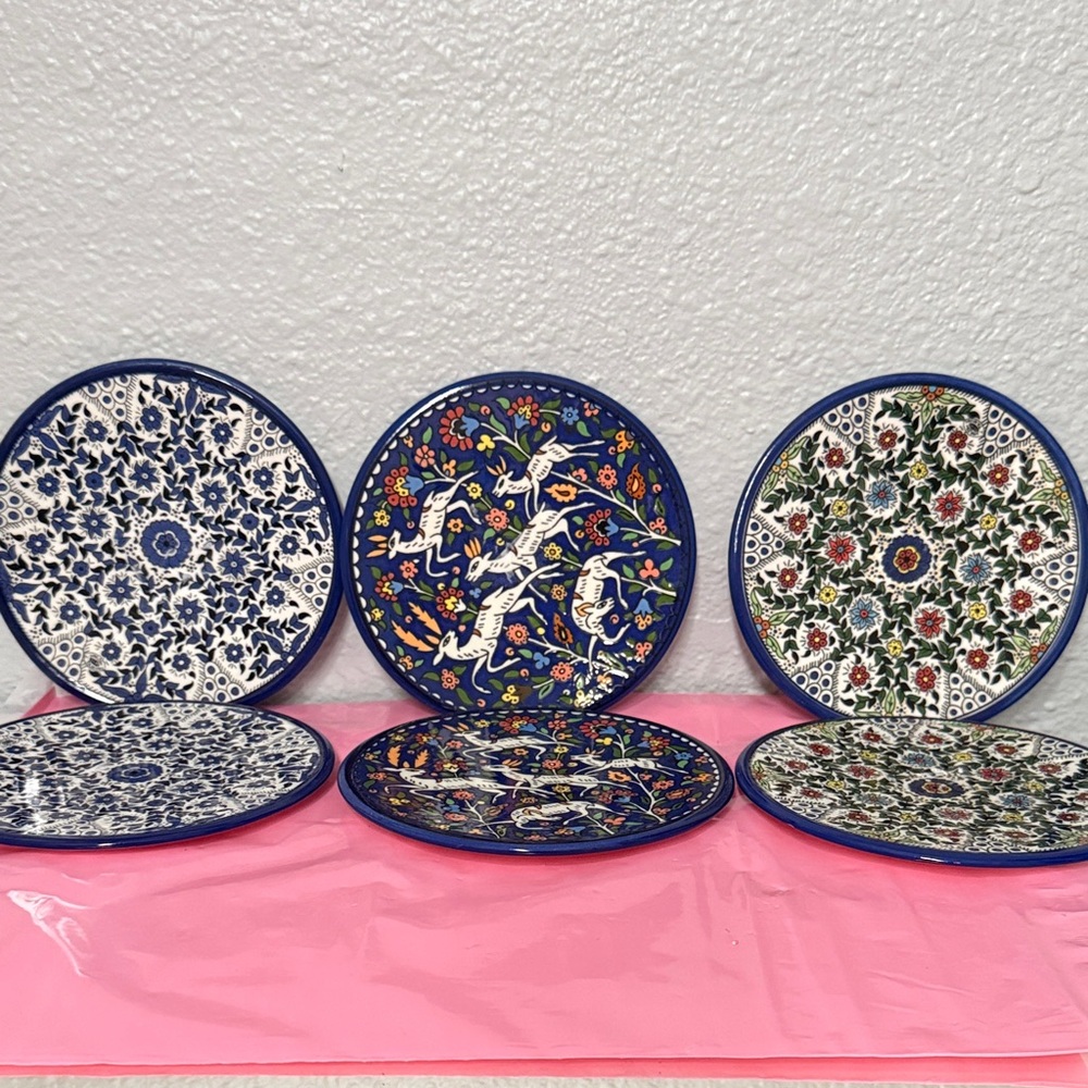 6 plates hand painted